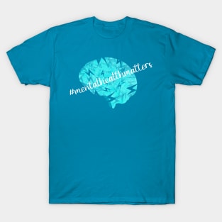 Love Life Teal Mental Health Matters Brain Lightening Bolts T-Shirt